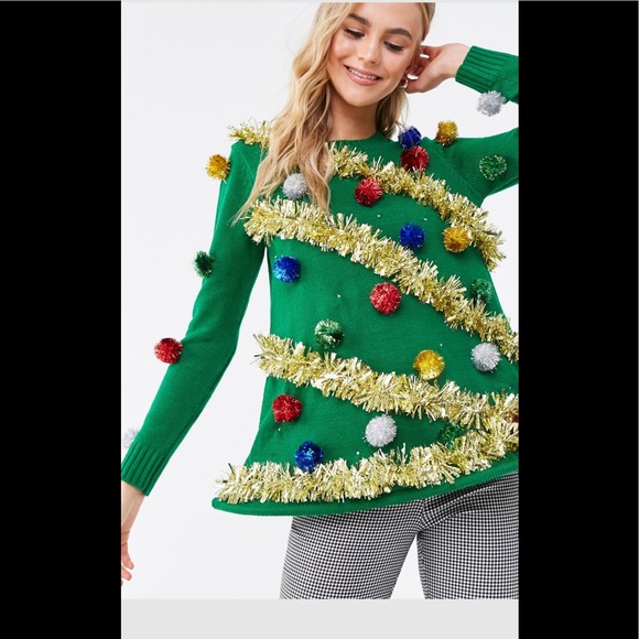 Christmas tree sweater dress sz S. See note about lights - Picture 2 of 5